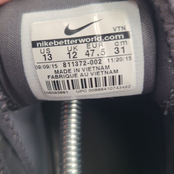 NIKE LUNARESTOA 2 ESSENTIAL, 811372-002, Gray, Men's Running Shoes, Size 13 - Picture 11 of 11